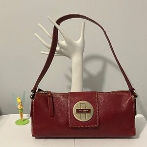 Kate Spade ♠️ New York Vintage Red Leather Shoulder Bag.
